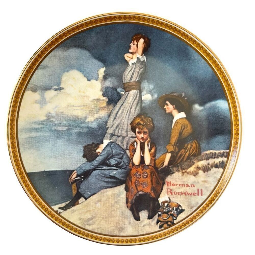 Norman Rockwell “Waiting at the Shore” Collector Plate, 8.5”
